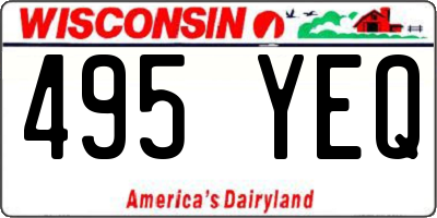 WI license plate 495YEQ