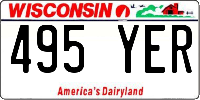WI license plate 495YER