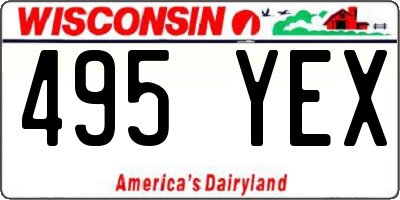 WI license plate 495YEX