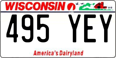 WI license plate 495YEY