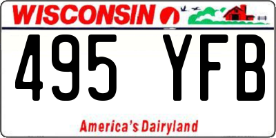 WI license plate 495YFB