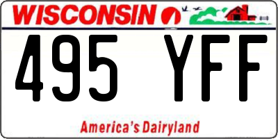 WI license plate 495YFF