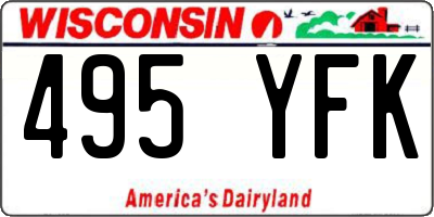 WI license plate 495YFK