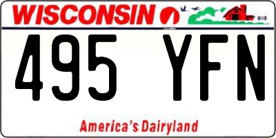 WI license plate 495YFN