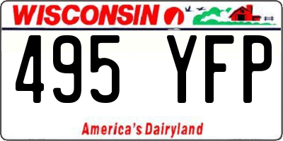 WI license plate 495YFP