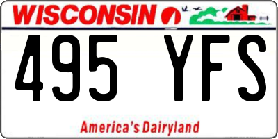 WI license plate 495YFS