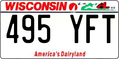 WI license plate 495YFT