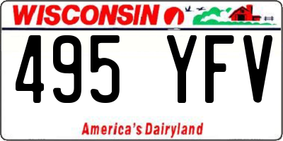 WI license plate 495YFV