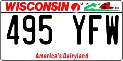 WI license plate 495YFW
