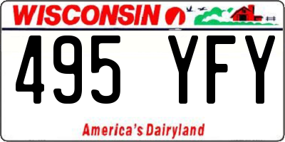 WI license plate 495YFY