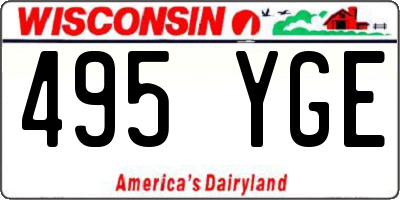 WI license plate 495YGE