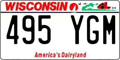 WI license plate 495YGM