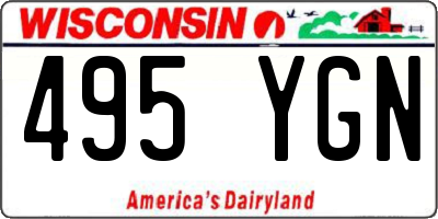 WI license plate 495YGN