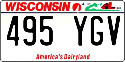 WI license plate 495YGV