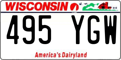 WI license plate 495YGW
