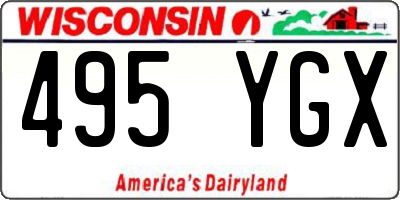 WI license plate 495YGX