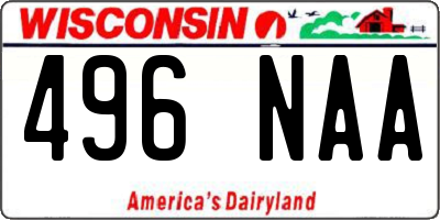 WI license plate 496NAA