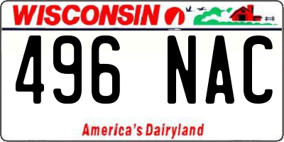WI license plate 496NAC