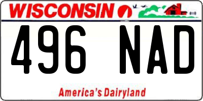 WI license plate 496NAD