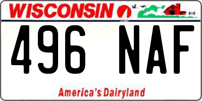 WI license plate 496NAF