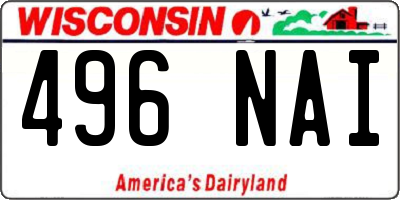 WI license plate 496NAI