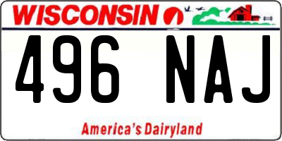 WI license plate 496NAJ