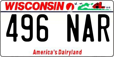 WI license plate 496NAR