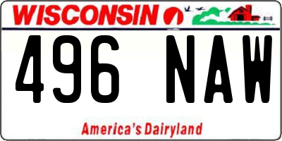 WI license plate 496NAW