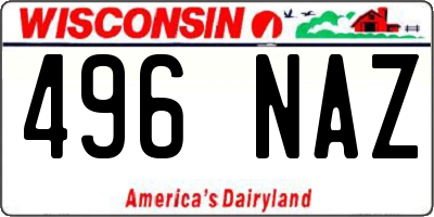 WI license plate 496NAZ