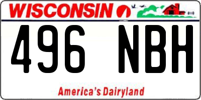 WI license plate 496NBH