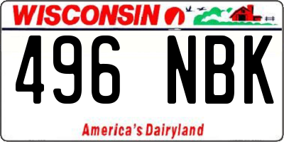 WI license plate 496NBK