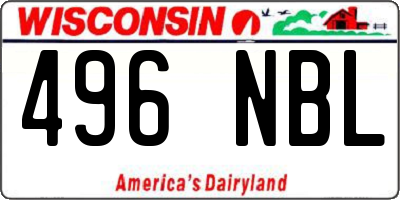 WI license plate 496NBL