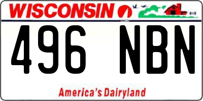 WI license plate 496NBN