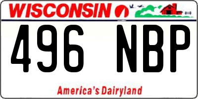 WI license plate 496NBP