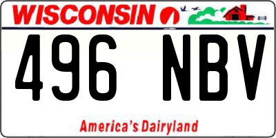 WI license plate 496NBV