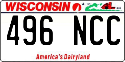 WI license plate 496NCC
