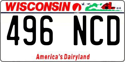 WI license plate 496NCD