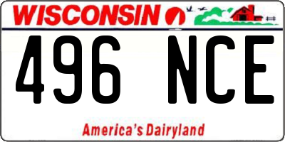 WI license plate 496NCE