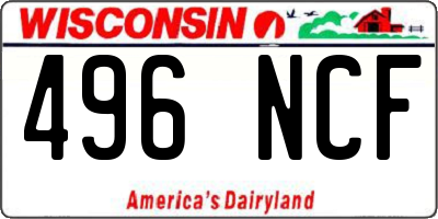 WI license plate 496NCF