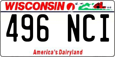 WI license plate 496NCI