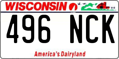 WI license plate 496NCK