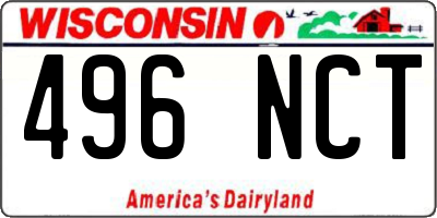 WI license plate 496NCT