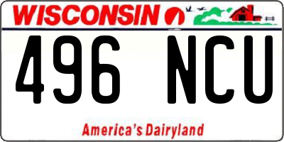 WI license plate 496NCU