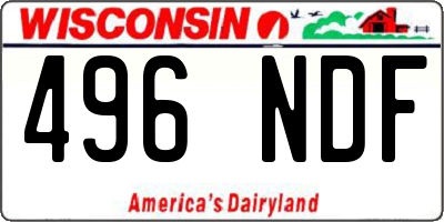 WI license plate 496NDF