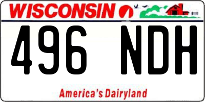 WI license plate 496NDH