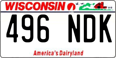 WI license plate 496NDK