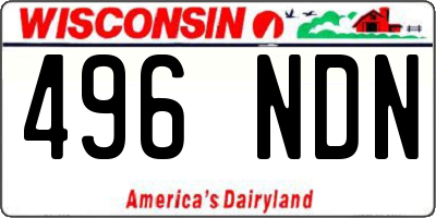 WI license plate 496NDN