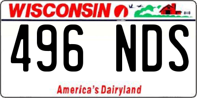 WI license plate 496NDS