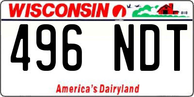 WI license plate 496NDT