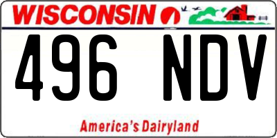 WI license plate 496NDV